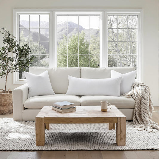 Goose Down & Feather Pillow Insert – 100% Cotton Cover – Multiple Sizes – Made in USA