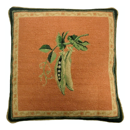 Handmade Wool Needlepoint Pillow Cover - Decorative Throw Cushion Cover - Vintage Floral Embroidery Design sweet pea