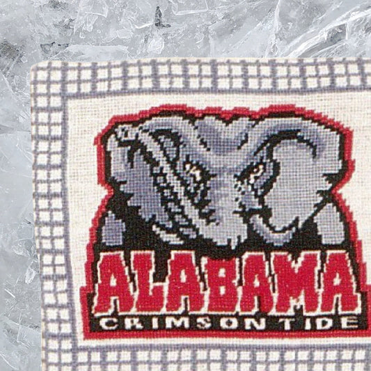 Handmade Wool Needlepoint Pillow Cover - Decorative Throw Cushion Cover - Vintage Floral Embroidery Design Alabama 1