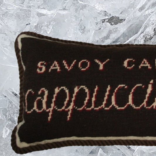 Handmade Wool Needlepoint Pillow Cover - Decorative Throw Cushion Cover - Vintage Floral Embroidery Design Emily Adamss designCafe Royale with cording