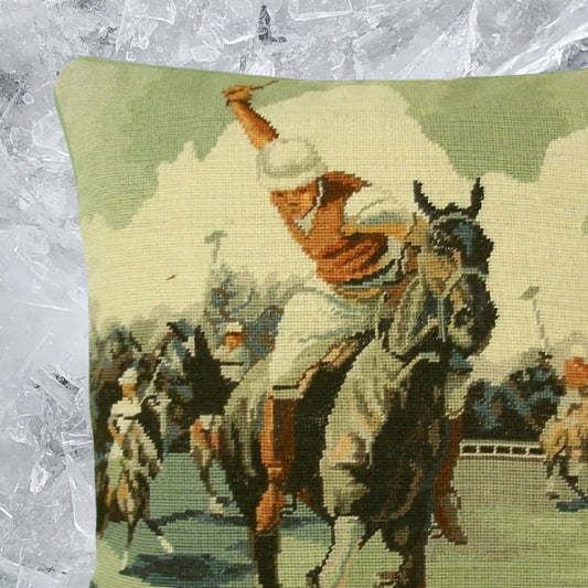 Handmade Wool Needlepoint Pillow Cover - Decorative Throw Cushion Cover - Vintage Floral Embroidery Design  polo