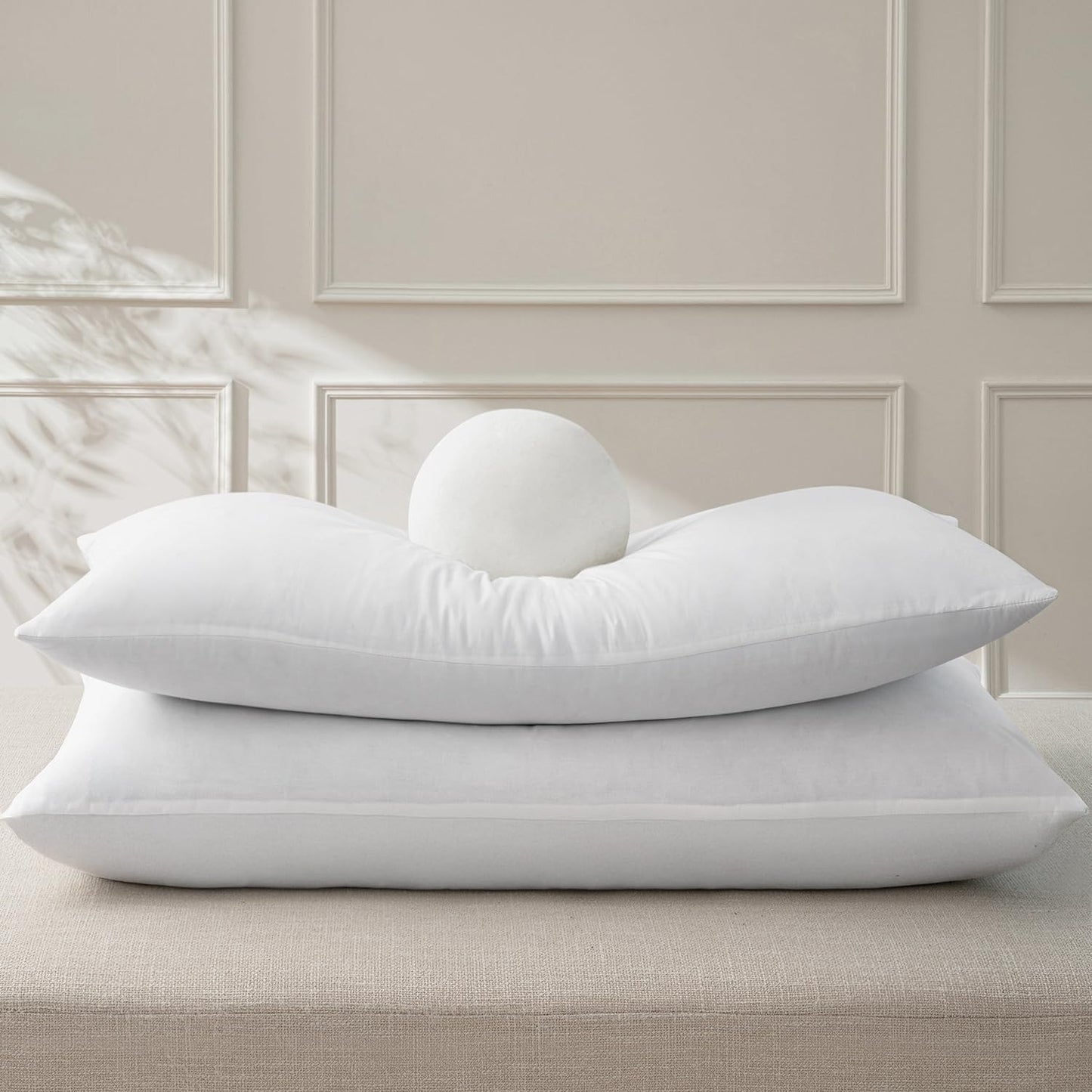 Goose Down & Feather Pillow Insert – 100% Cotton Cover – Multiple Sizes – Made in USA