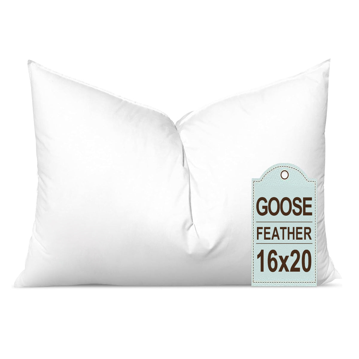 Goose Down & Feather Pillow Insert – 100% Cotton Cover – Multiple Sizes – Made in USA