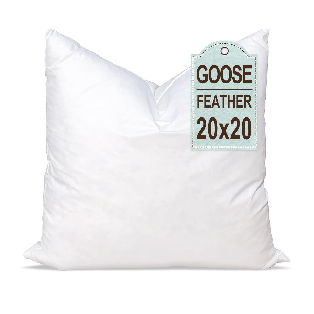 Goose Down & Feather Pillow Insert – 100% Cotton Cover – Multiple Sizes – Made in USA