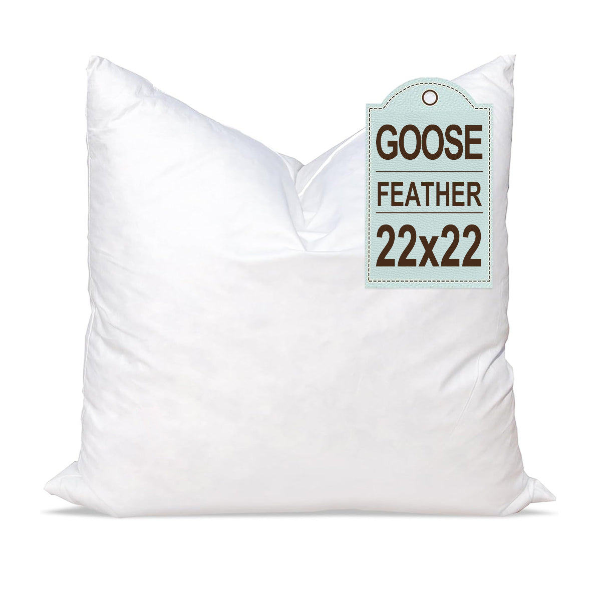 Goose Down & Feather Pillow Insert – 100% Cotton Cover – Multiple Sizes – Made in USA