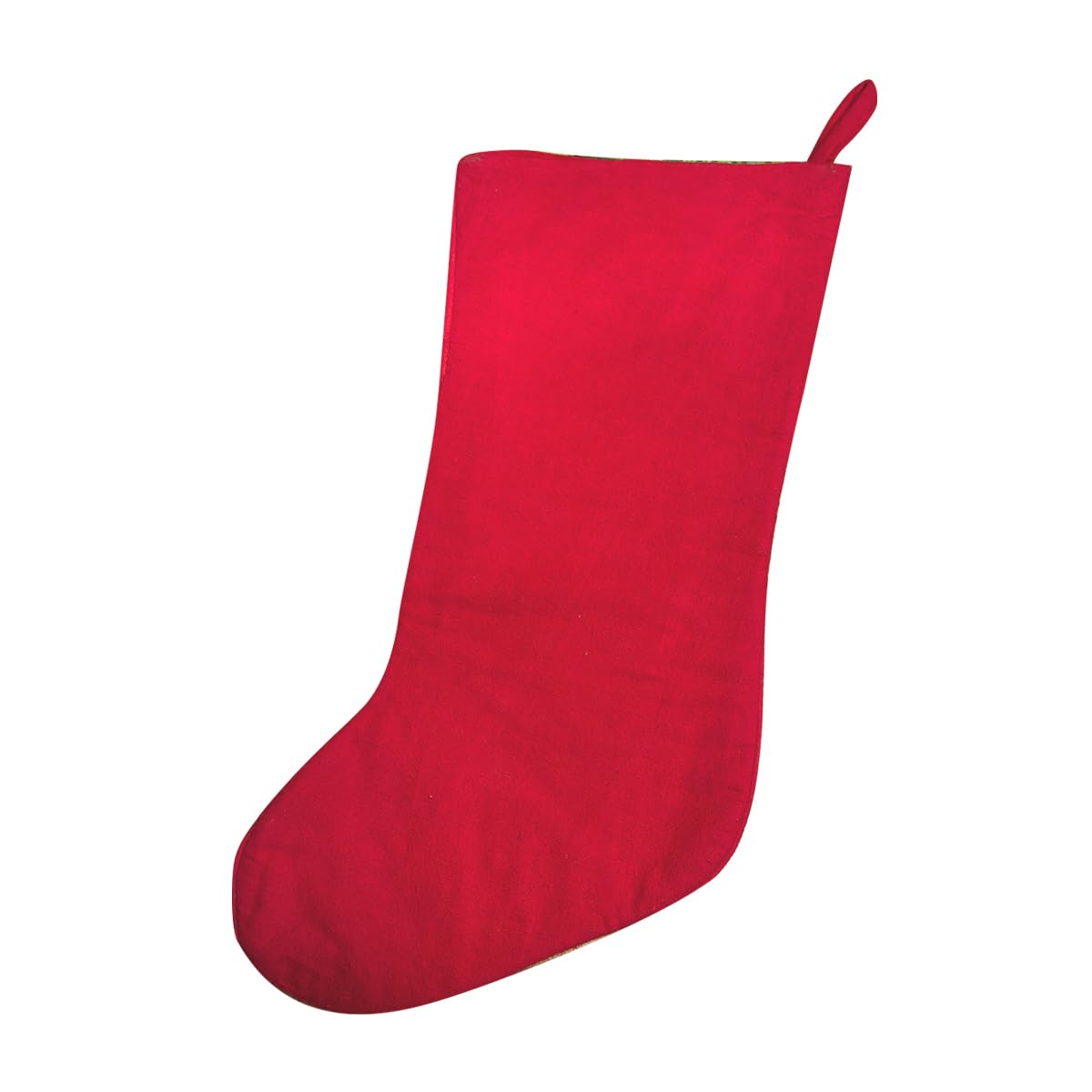 Hand-Embroidered Christmas Stocking, 16 x 8 in – 100% Wool Needlepoint Holiday Decoration with Classic Santa Design