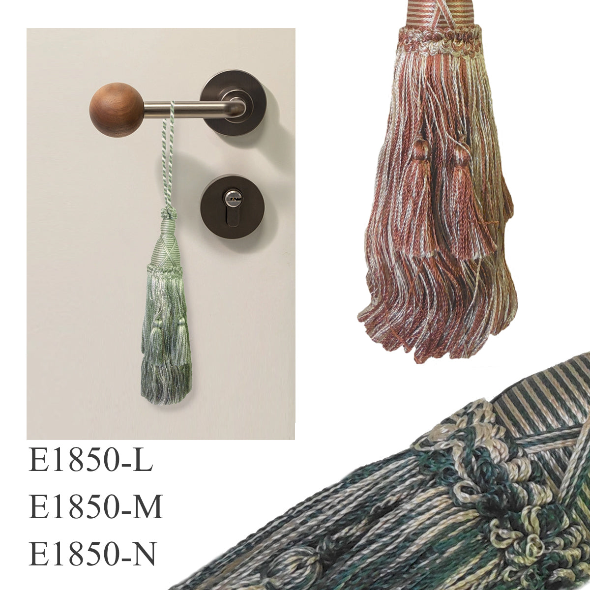 1 Pack Elegant Long Decorative Tassel with Hanging Loop, 15.35in Total Length – Luxury Curtain Tieback, Door Handle Ornament, and Home Décor Accessory E96145