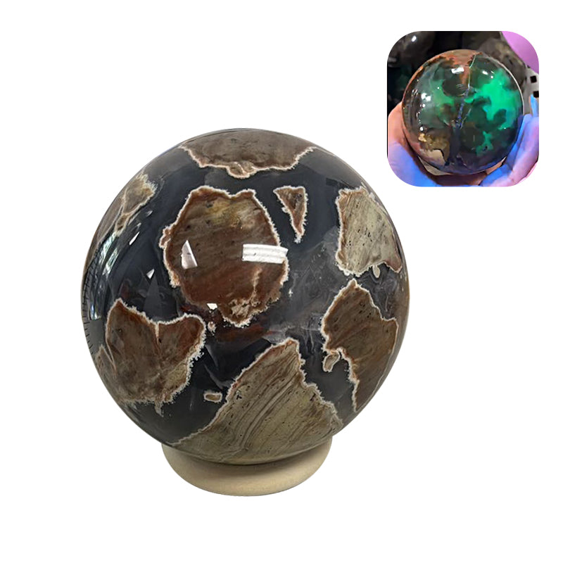 Polished Volcanic Agate Sphere – 3” Natural Grounding Crystal