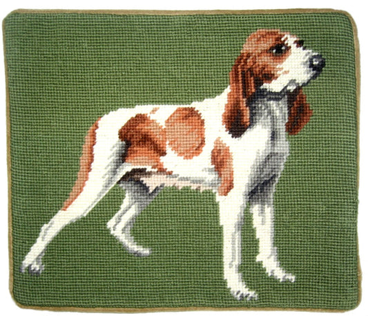 Needlepoint Hand-Embroidered Wool Throw Pillow Exquisite Home Designs spring spaniel