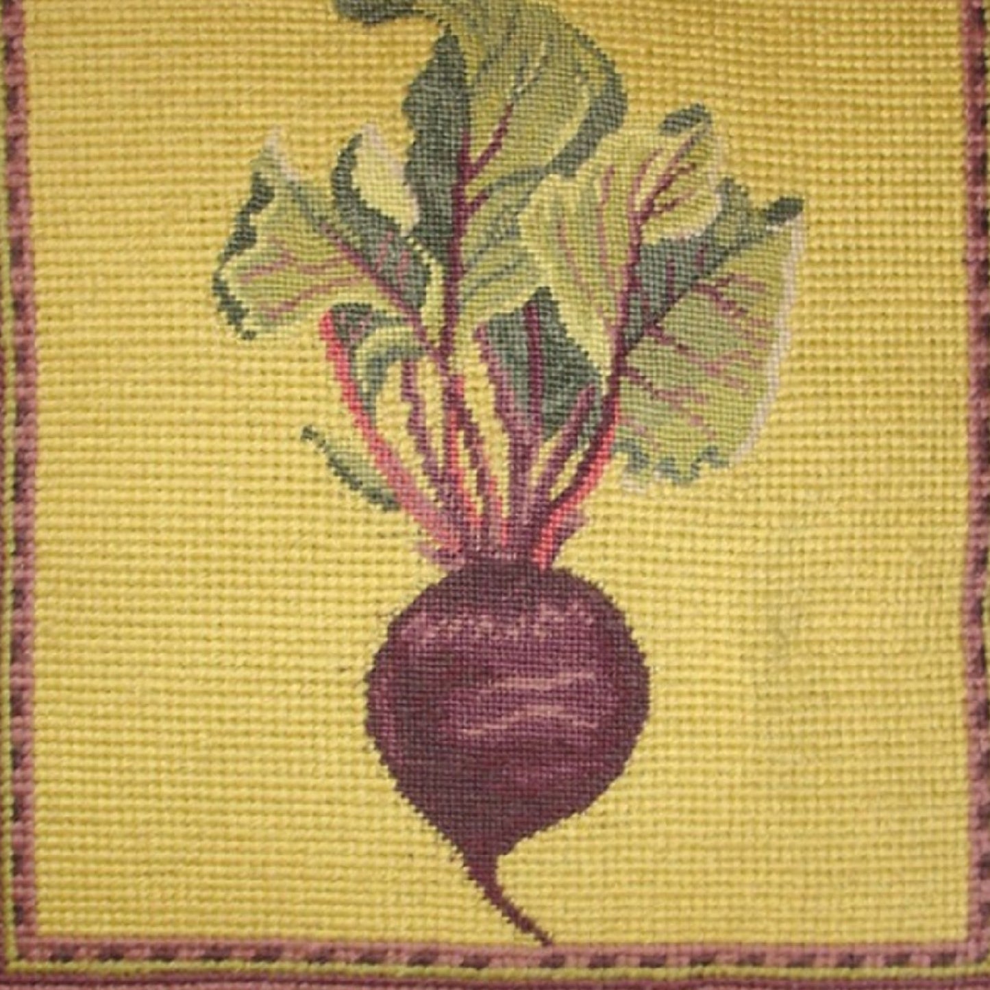Handmade Wool Needlepoint Pillow Cover - Decorative Throw Cushion Cover - Vintage Floral Embroidery Design  background 3 color tassel 3