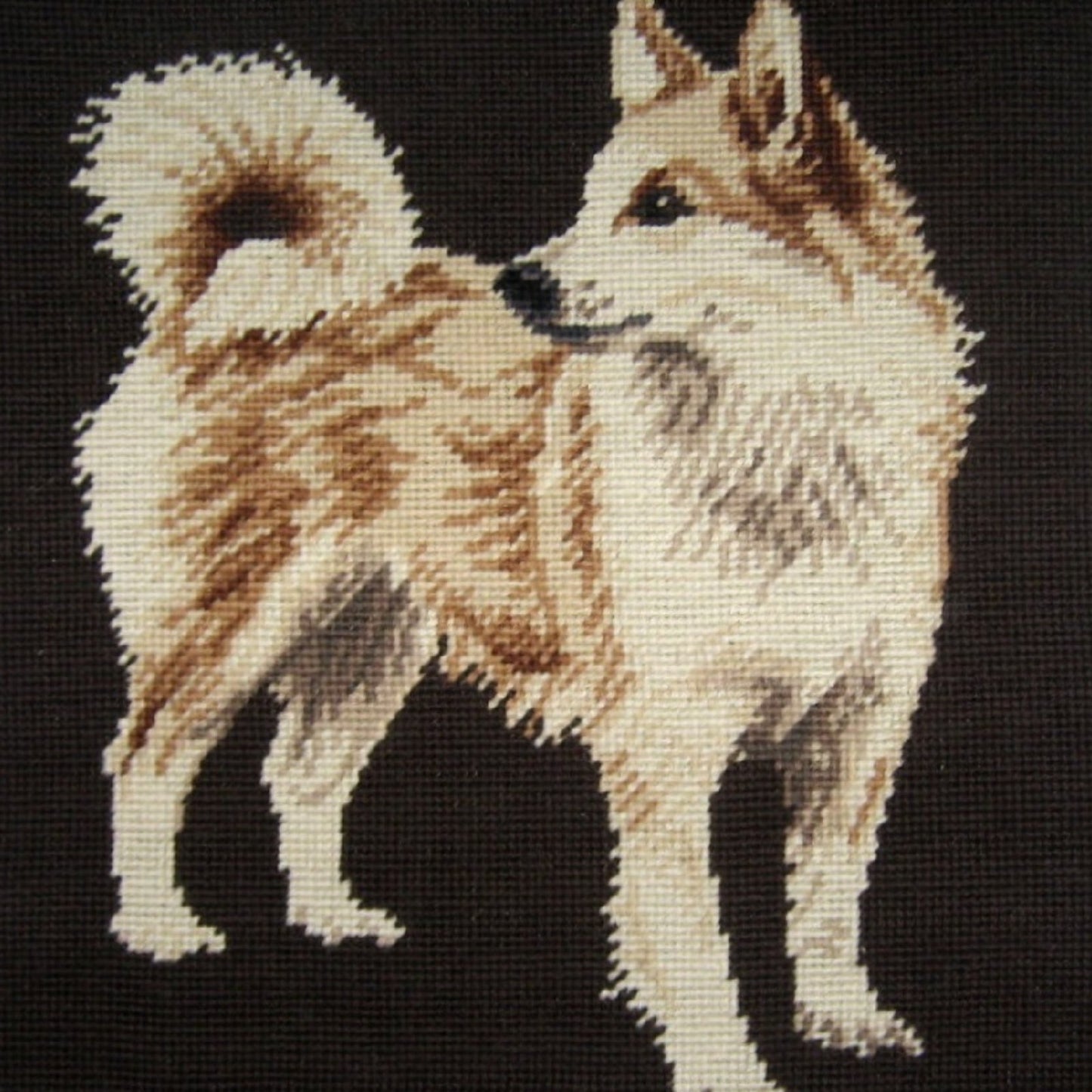 Handmade Wool Needlepoint Pillow Cover - Decorative Throw Cushion Cover - Vintage Floral Embroidery Design yellow Spitz