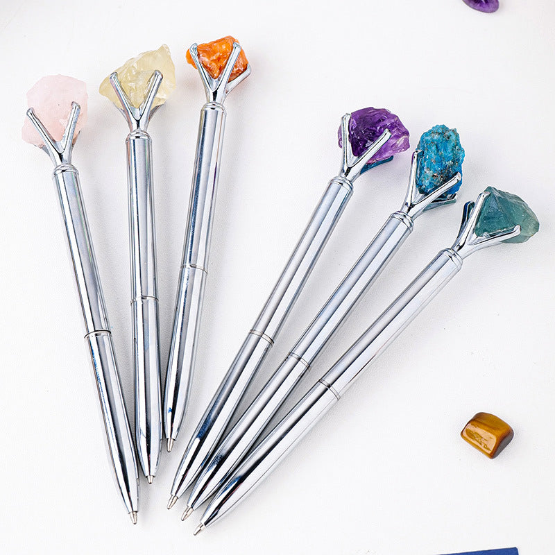 Rough Stone Pen Creative Crystal Rough Metal Ballpoint Signature Pen