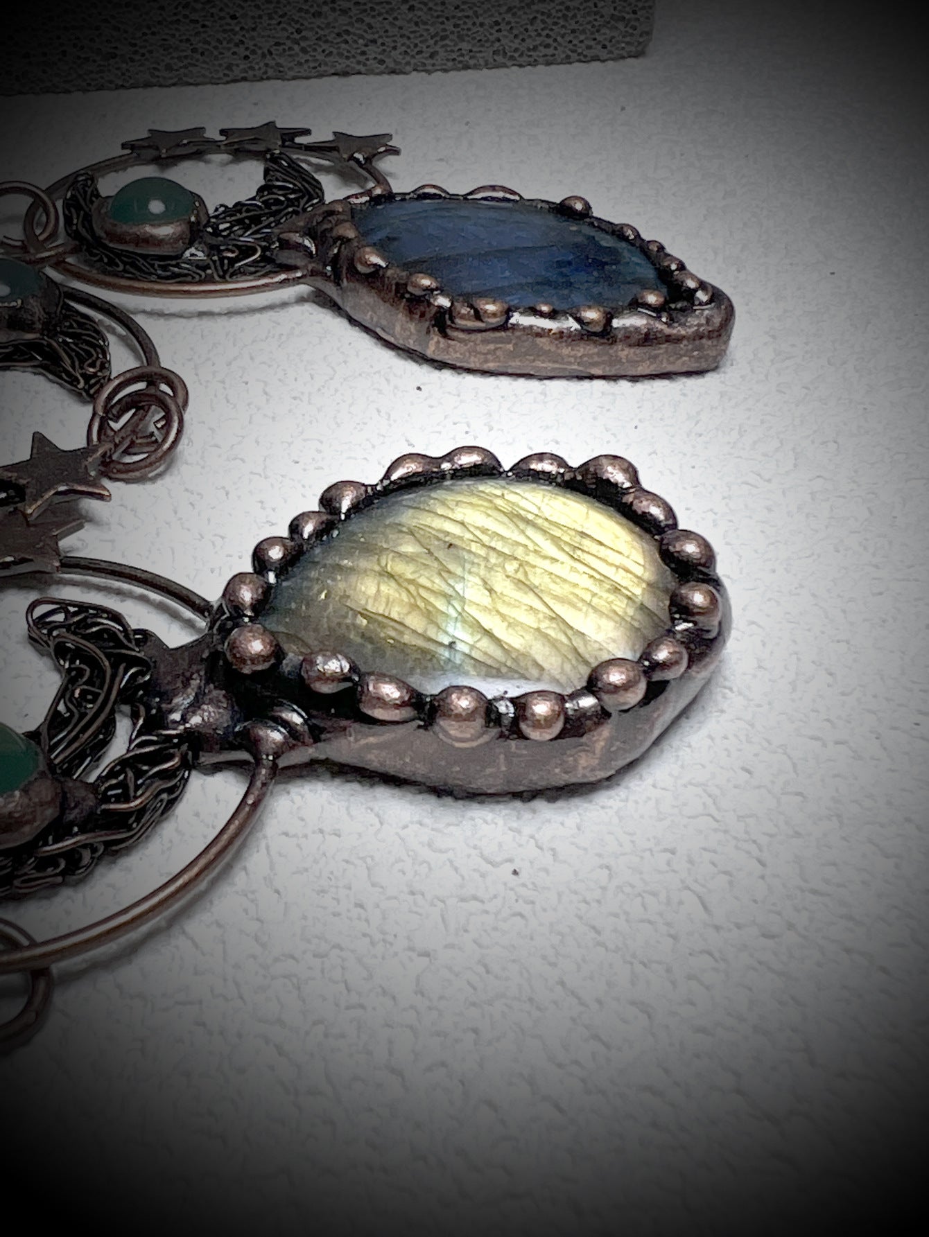 Natural Labradorite Moon Pendant Shape Random