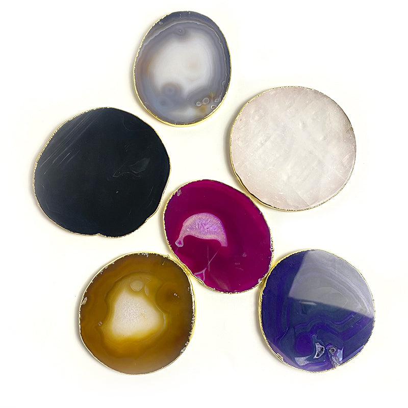 Natural Healing Crystal Agate Slice Coaster（Buy 4pcs+ Get Discount）