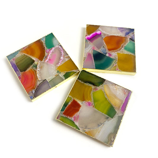 Natural Healing Crystal Agate Slice Coaster（Buy 4pcs+ Get Discount）