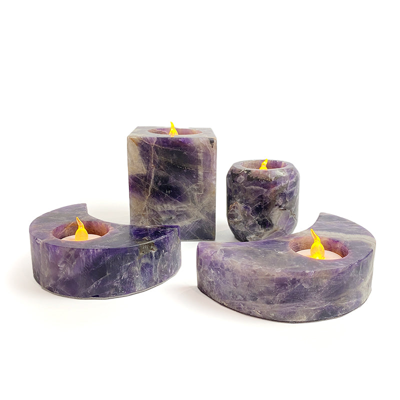 Natural Healing Crystal Candle Holder CH007