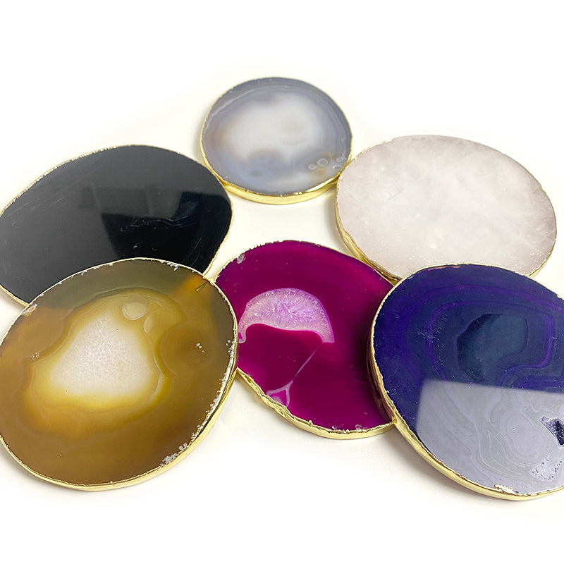 Natural Healing Crystal Agate Slice Coaster（Buy 4pcs+ Get Discount）