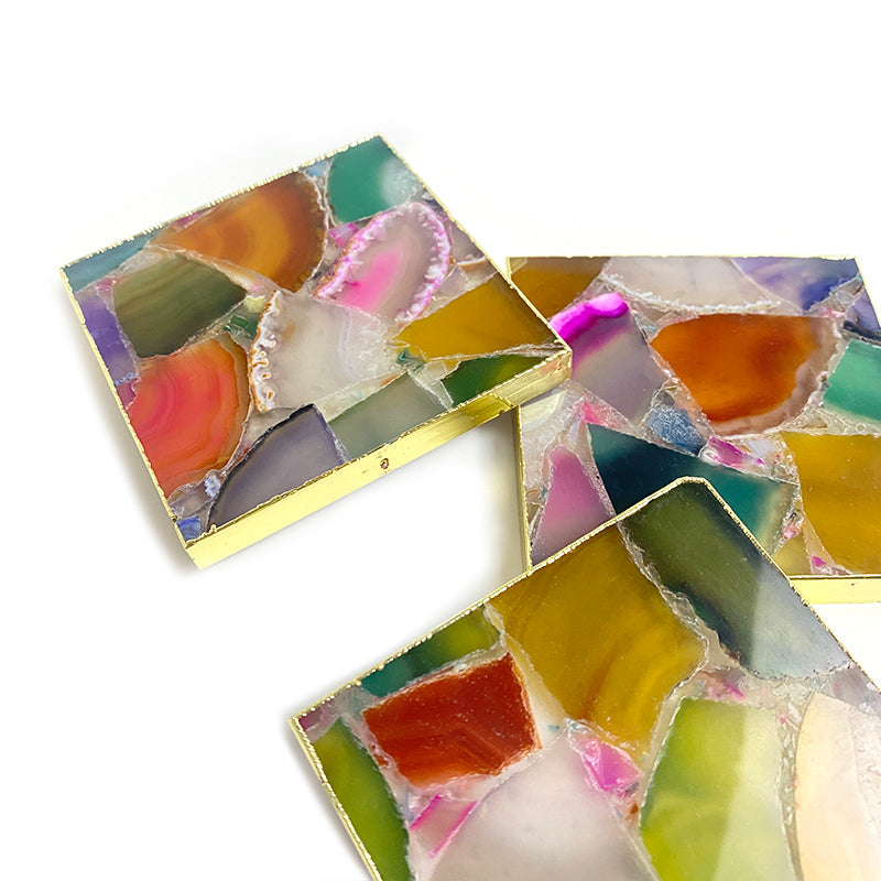 Natural Healing Crystal Agate Slice Coaster（Buy 4pcs+ Get Discount）